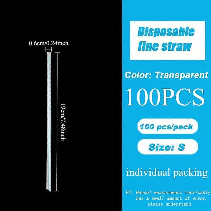 Cannucce trasparenti spesse da 100 pezzi cannucce usa e getta confezionate singolarmente adatte per il tè al latte domestico Succo di frutta Frappè Caffè