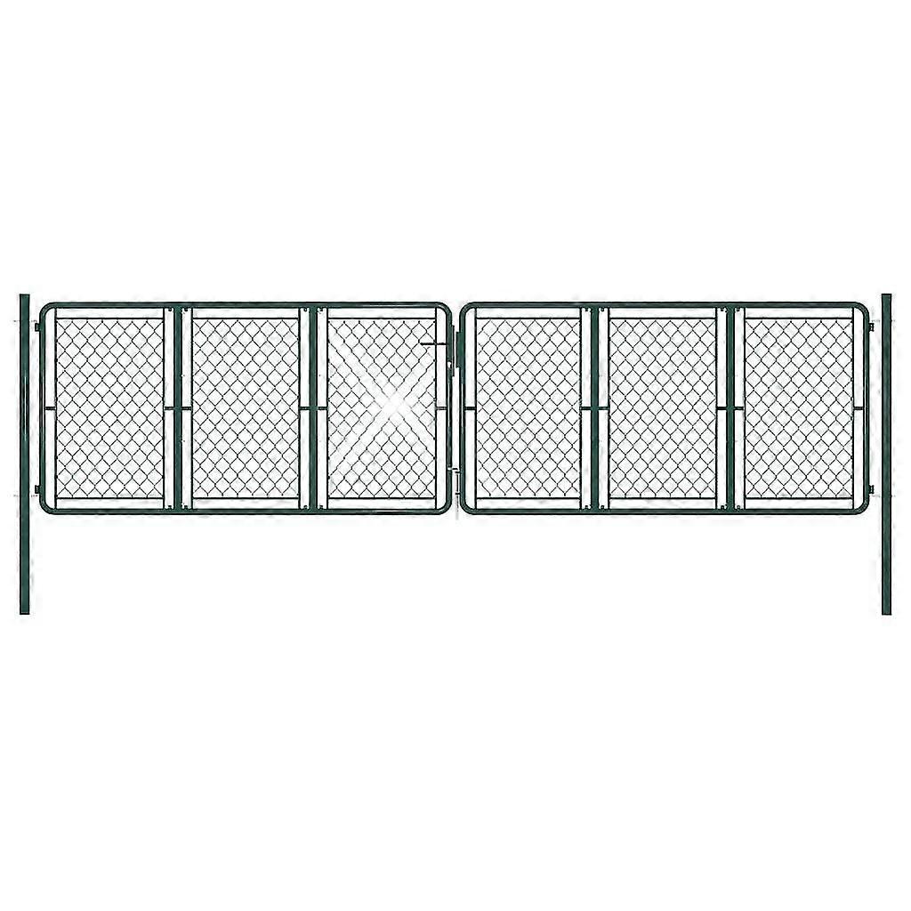 Cancello Giardino Acciaio 400x125 Cm Verde