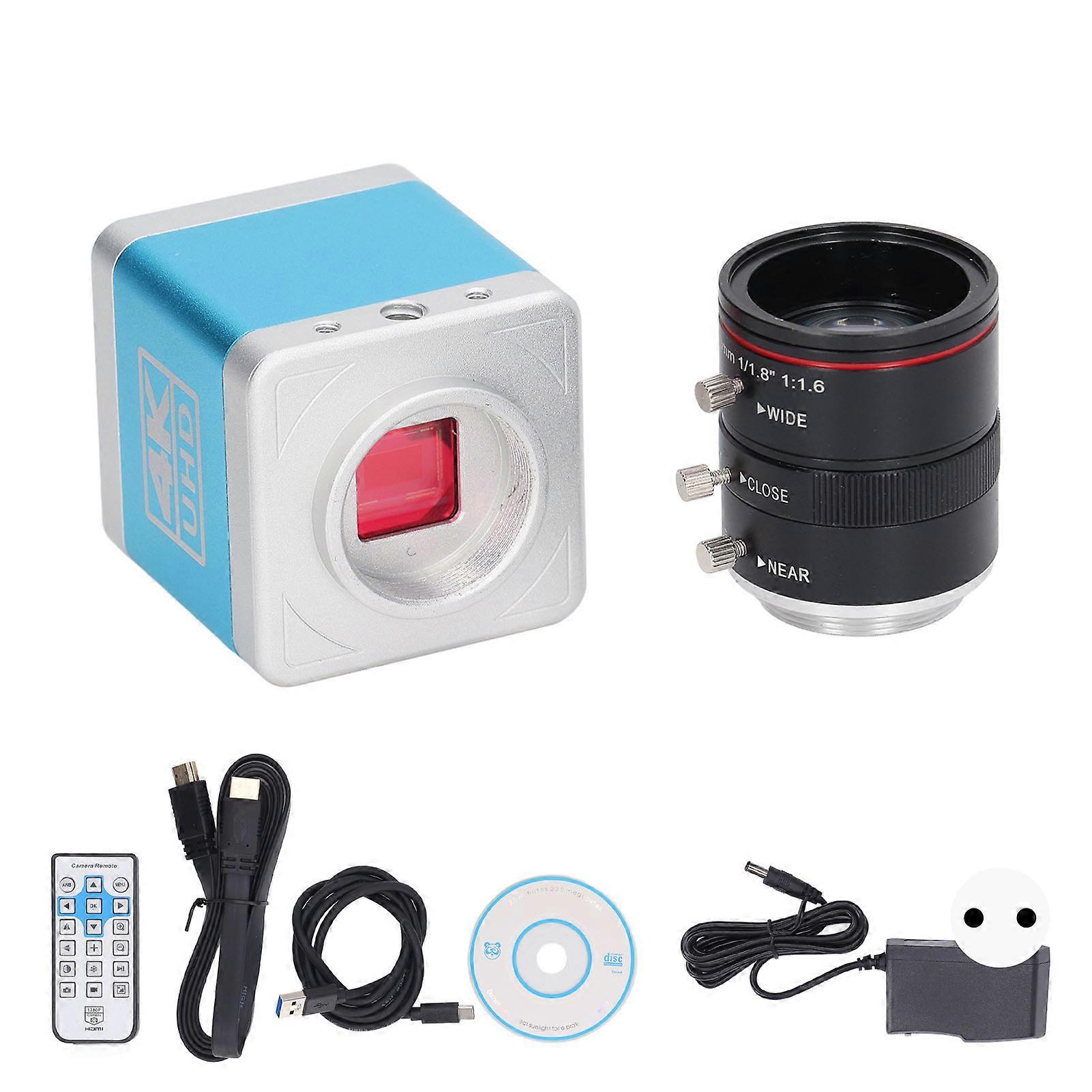 Webcam multimédia HD 4K 30 FPS, webcam USB en direct avec interface C/CS, objectif à mise au point manuelle 6-12 mm, prise UE CA 100-240 V