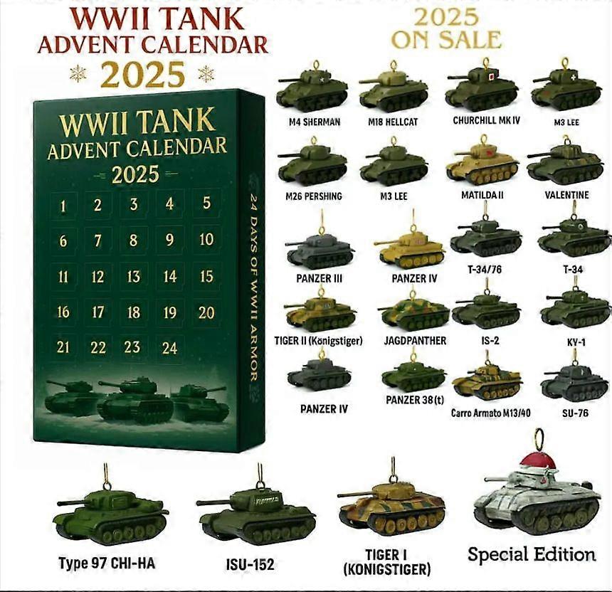 WWII TANK Advent Calendar Blind Box Διακόσμηση Χριστουγεννιάτικου Δέντρου