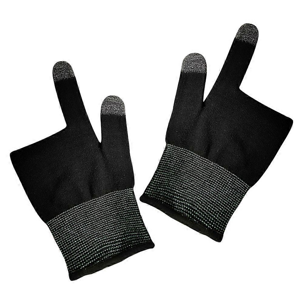 Nylon Breathable Gaming Finger Gloves for Gamer 2Pairs Black Design