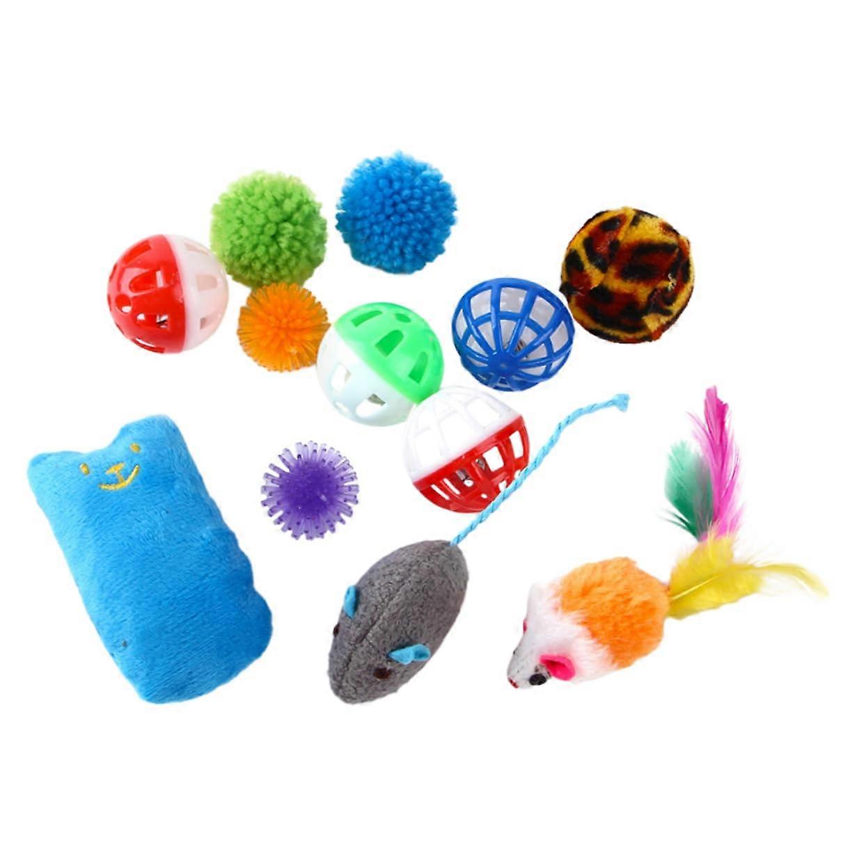 Cat Toy Bouncy Ball Interactive Cat Ball Toy Kitten Teaser Indoor Activity