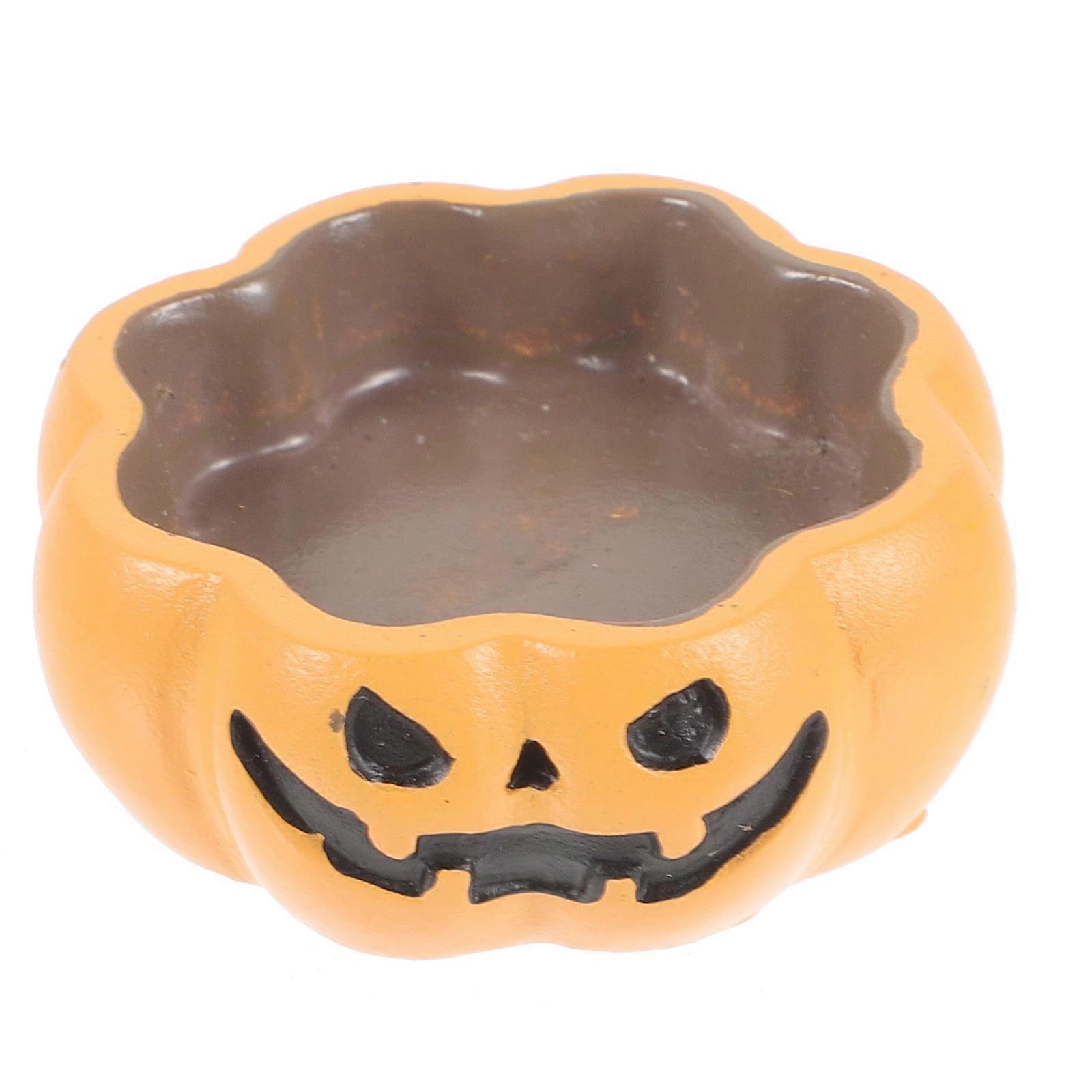 Pumpkin Shape Reptile Water Dish 5Pcs Resin Food Feeder Bowl For Turtles Lizards Snakes