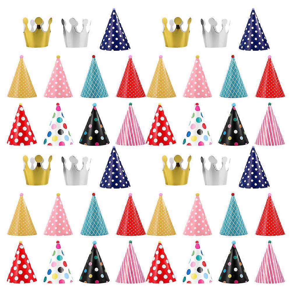 Birthday Paper Cap Party Cone Hats for Kids 132Pcs Assorted Color