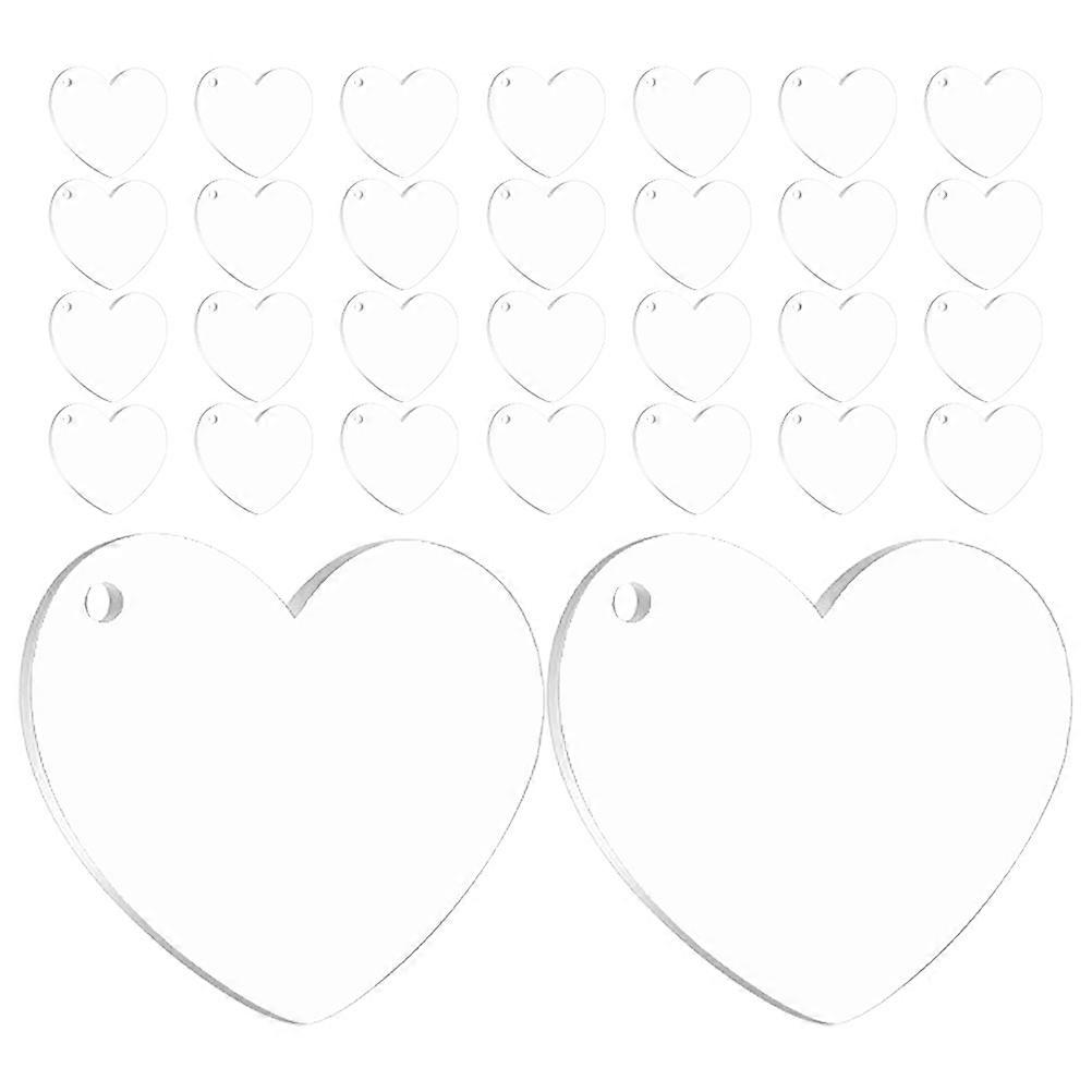 Transparent Acrylic Heart Keychain Blanks for DIY Craft 90Pcs Pack