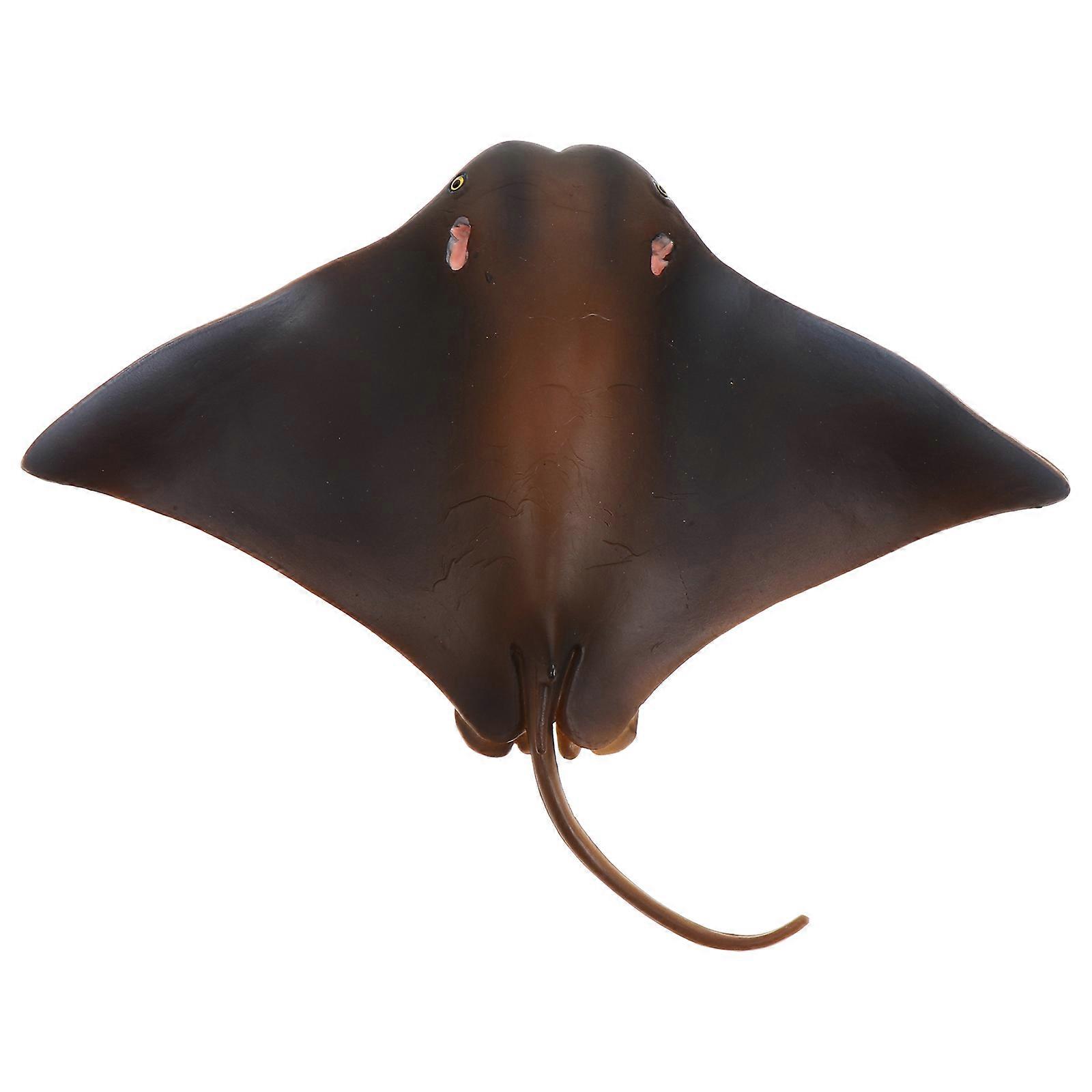 Ocean Animal Model Plastic Manta Figurine for Decor 2Pcs Brown