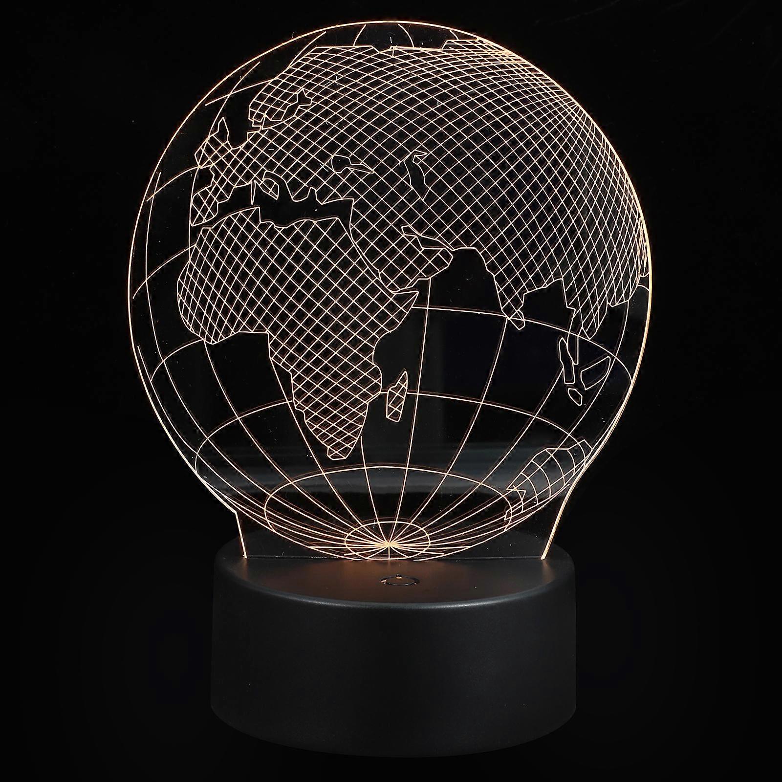 3Pcs Color Changing 3D LED Acrylic Table Lamp Globe Shape Night Light Ideal For Bedroom Home Decor Festivals Parties