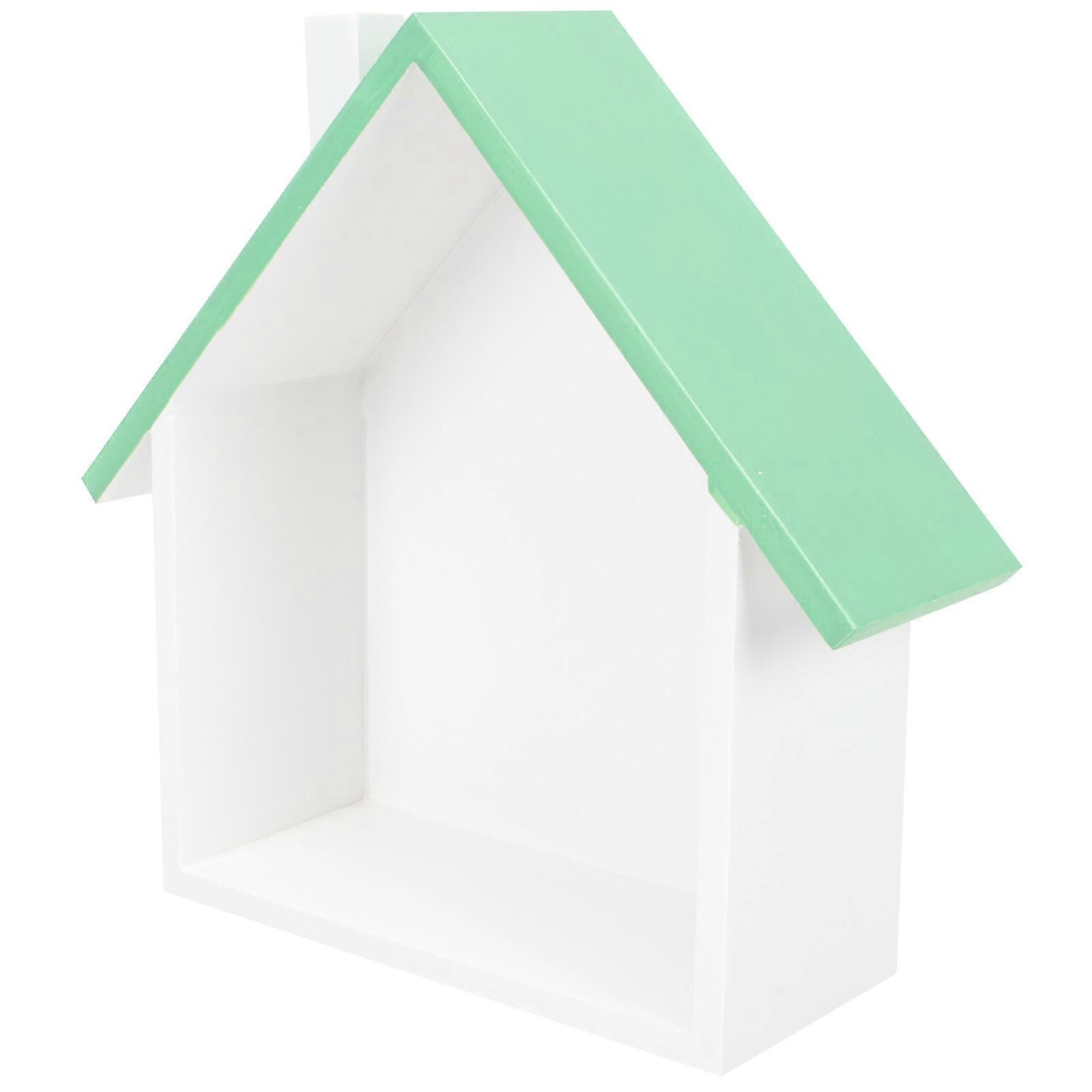 Green Wooden Floating Shelf for Home Use 2Pcs Wall-Mounted Storage Rack
