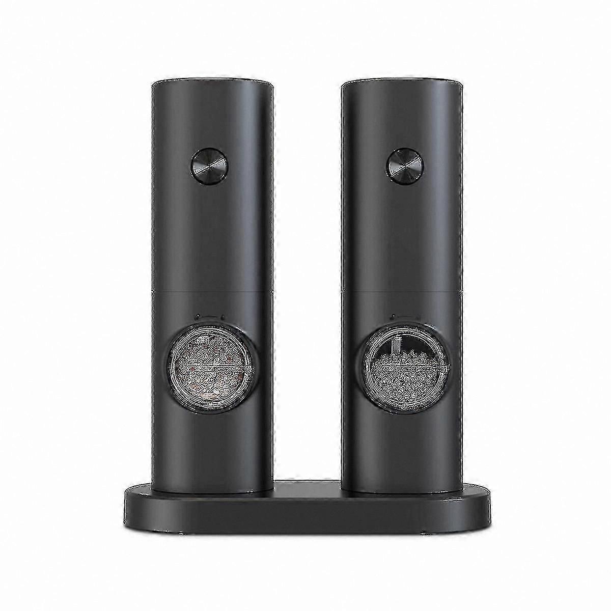 Adjustable Electric Spice Grinder Set, Battery-Powered Mill with 5 Coarseness Settings and Base