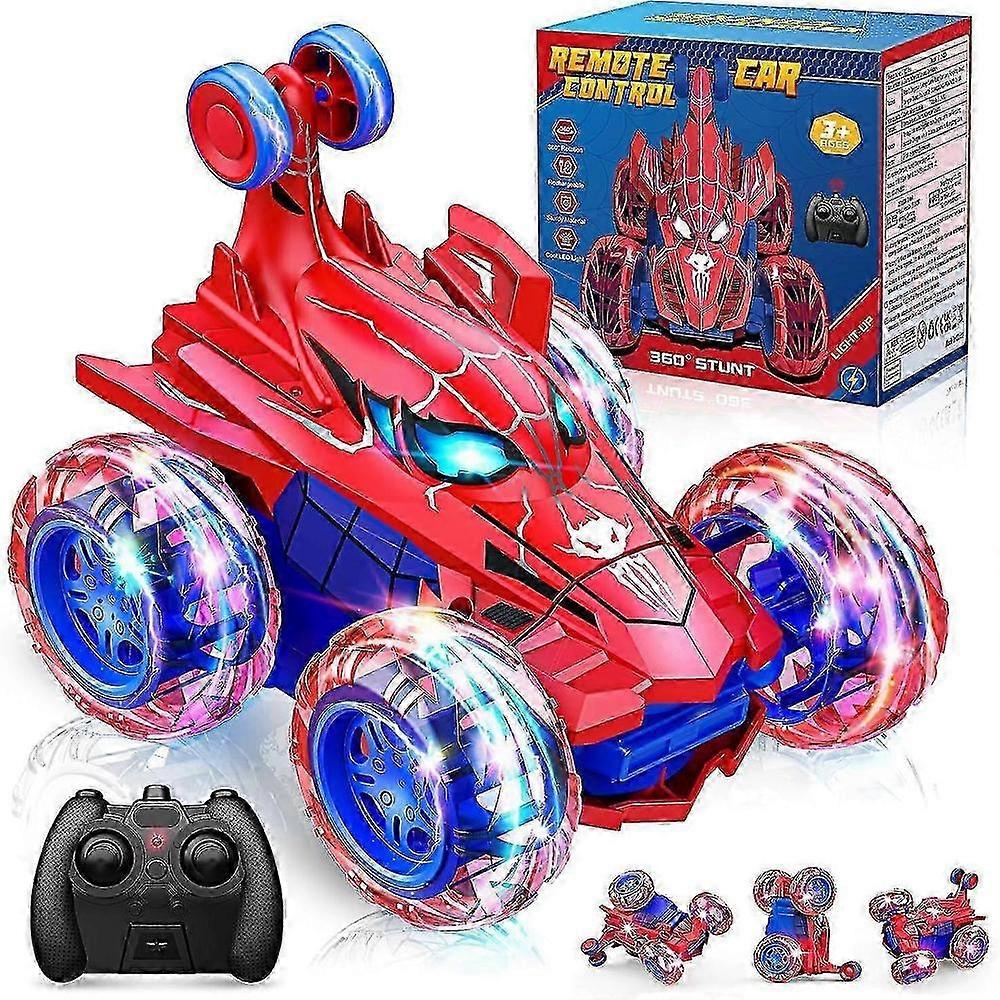 Rechargeable Spiderman Stunt RC Car with 360° Flips and Four-Wheel Drive