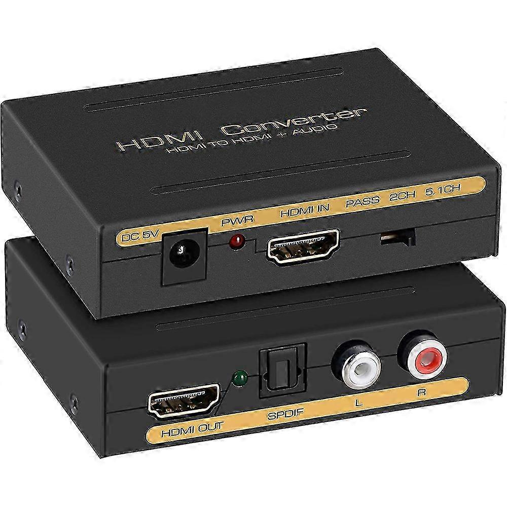 HDMI to HDMI + o (SPDIF + R/L) Converter (EU Plug)(Black)