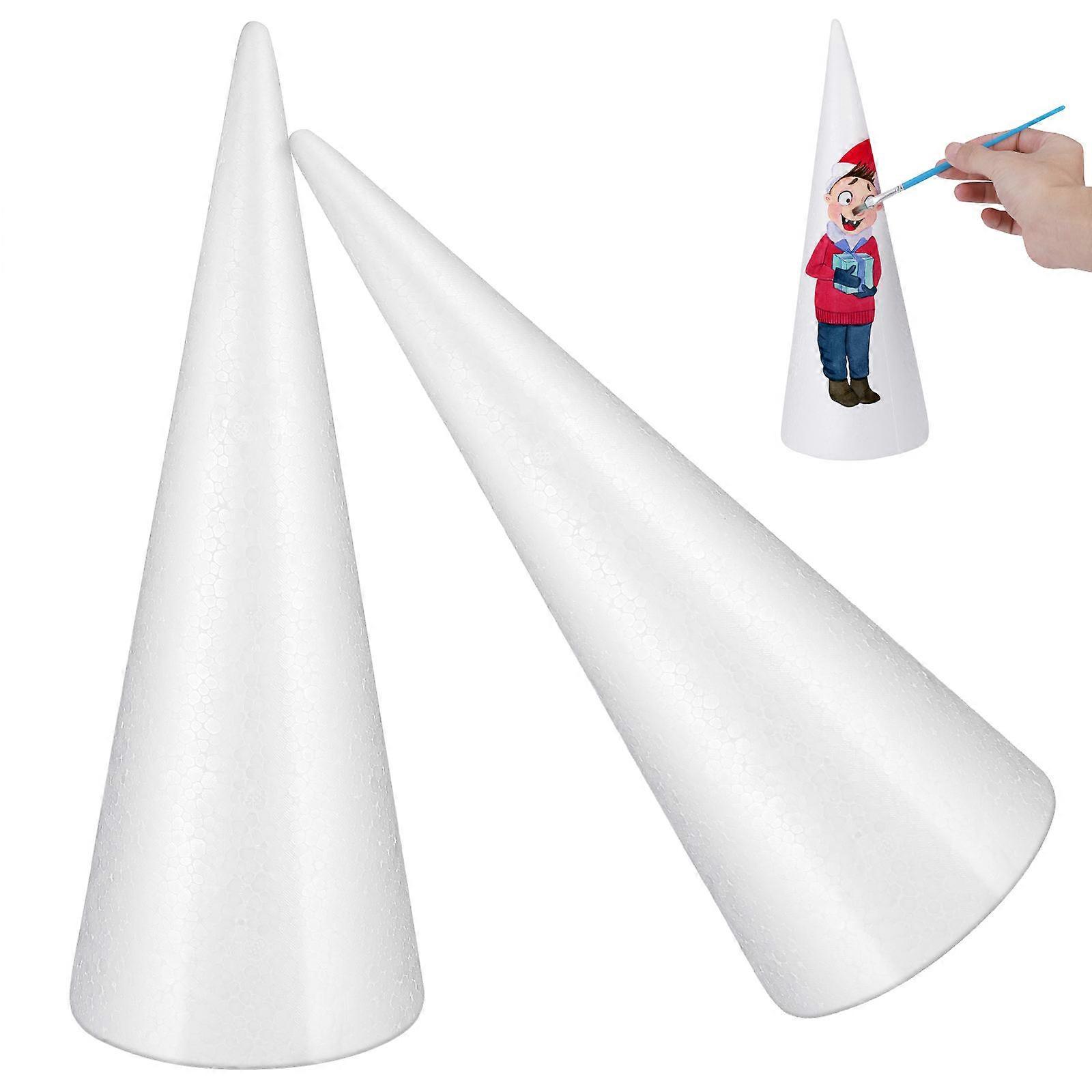 Polystyrene Cone Shape Foam Cone Craft for Party Decoration 8Pcs White