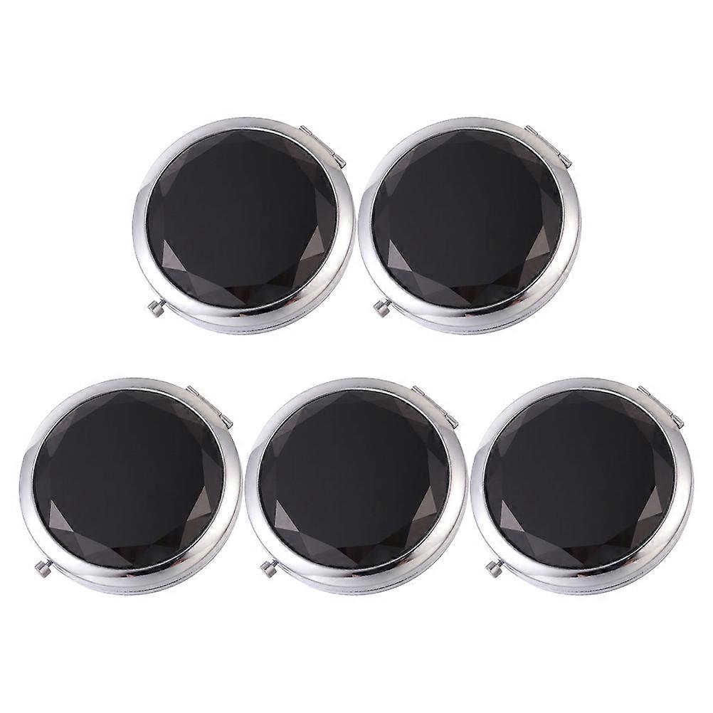 Double-Sided Makeup Mirror Foldable Creative with 25Pcs for Makeup Black