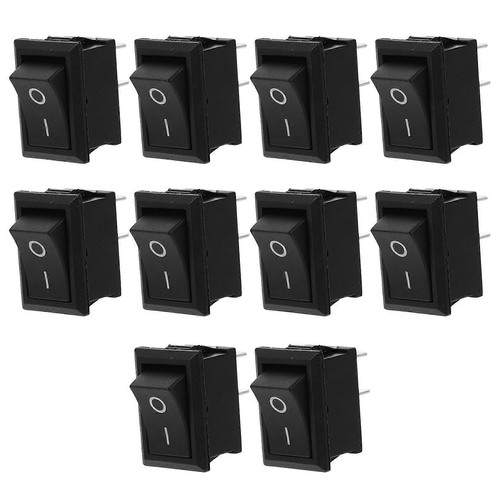 10Pcs Rocker Switch on-Off Switch for Marine Yacht and Emergency Situations in Black