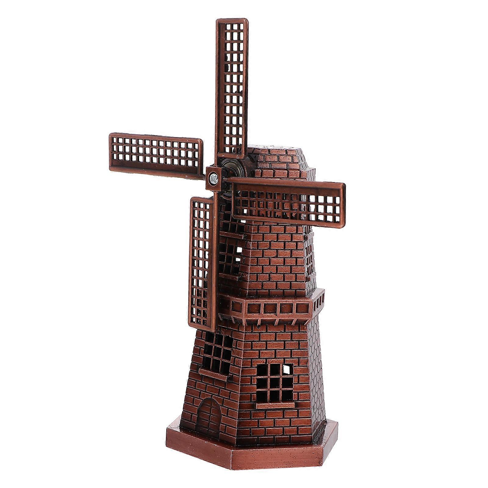 Creative Zinc Alloy Windmill for Book Shelf Decor 5Sets Coffee