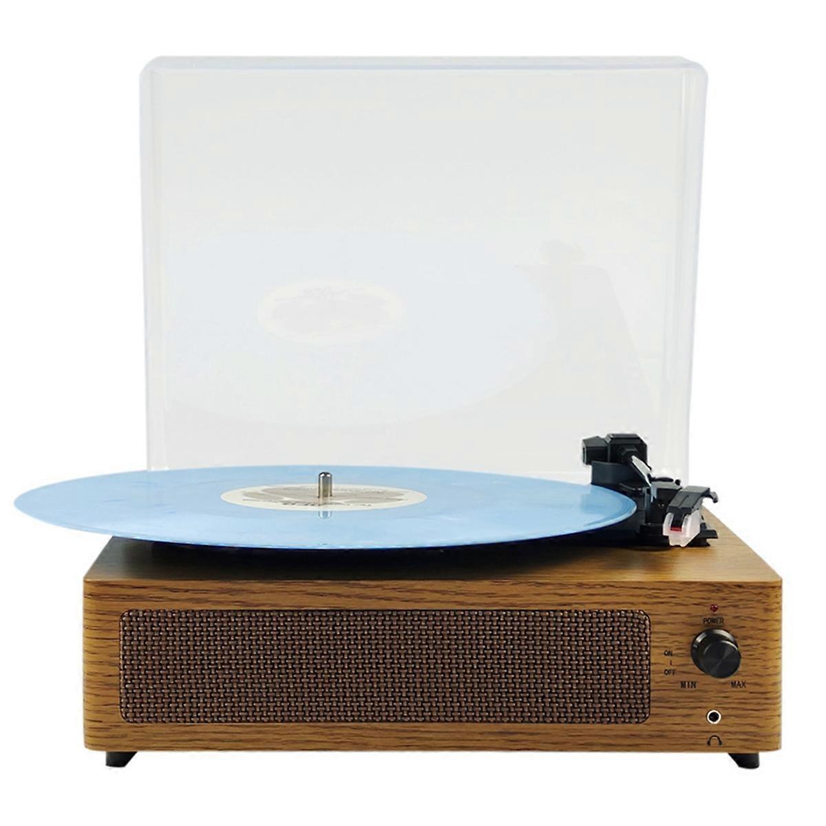 Bluetooth Record Player Multi-Functional Vintage Turntable Phonograph Wooden Vinyl Record Audio Player EU Plug