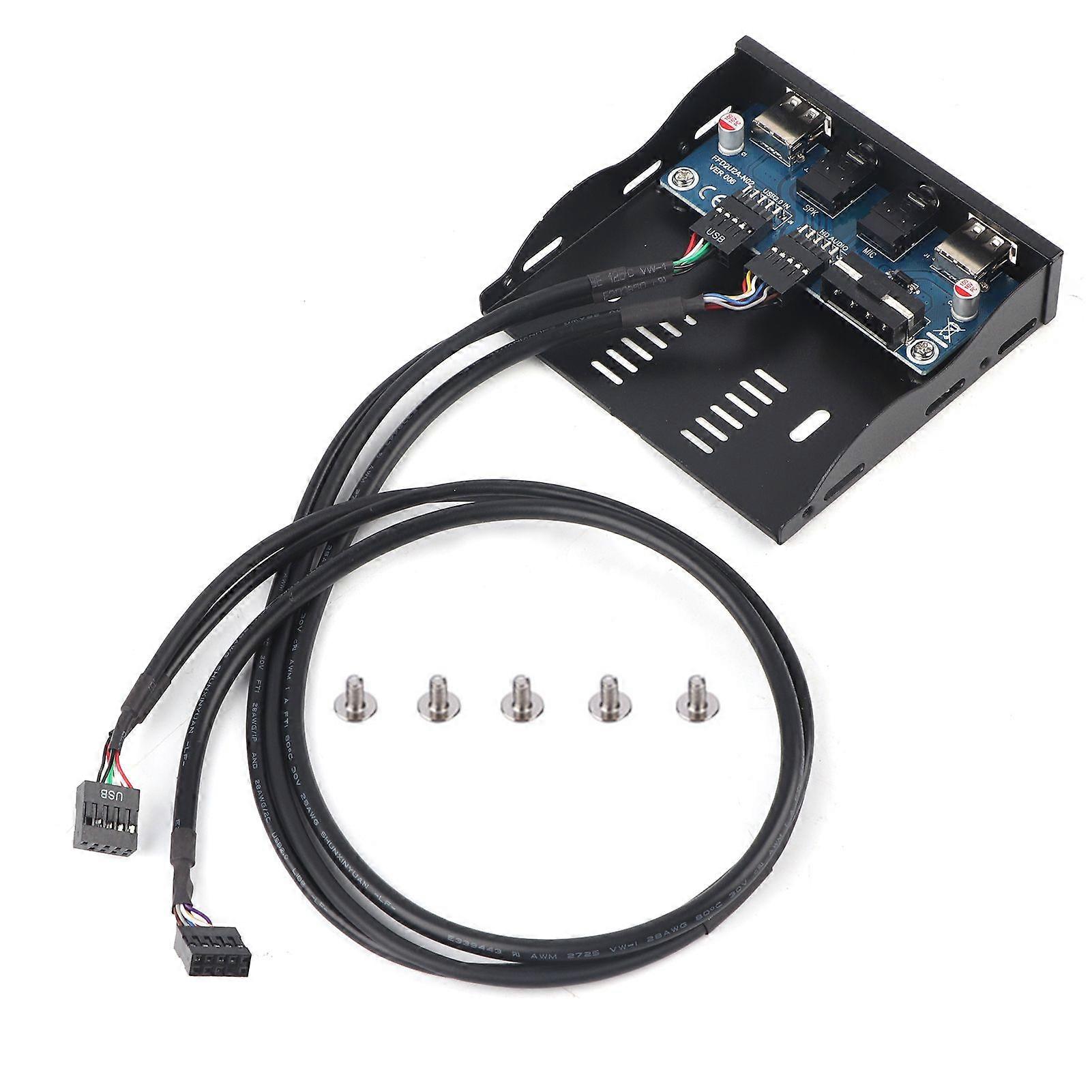 USB2.0 HDAUDIO Floppy Front Panel 3.5'' 9Pin to 2 USB2.0 Interface with Mic Audio