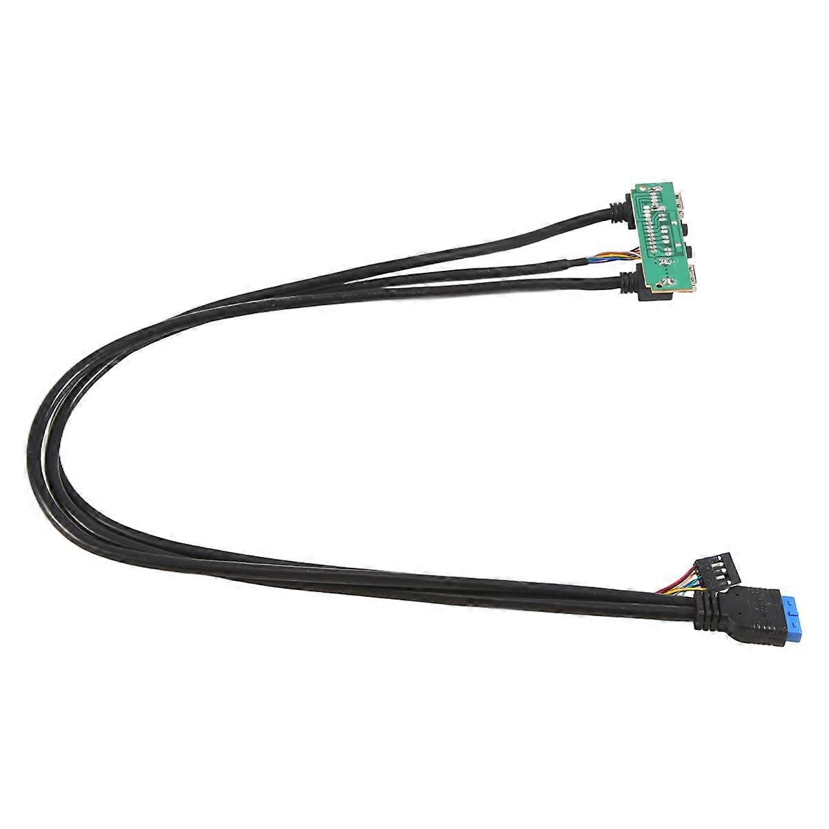 60厘米前机箱面板 USB3.0+USB3.0+高清音频插孔端口 I/O 板+内部线 USB 边框线 DIY C