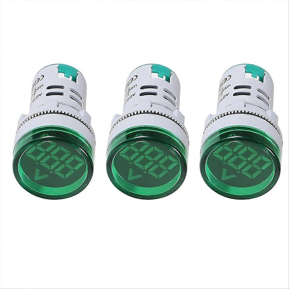 LED Voltage Meter Indicator AC 12-500V,Digital Display Voltmeter 3PCS