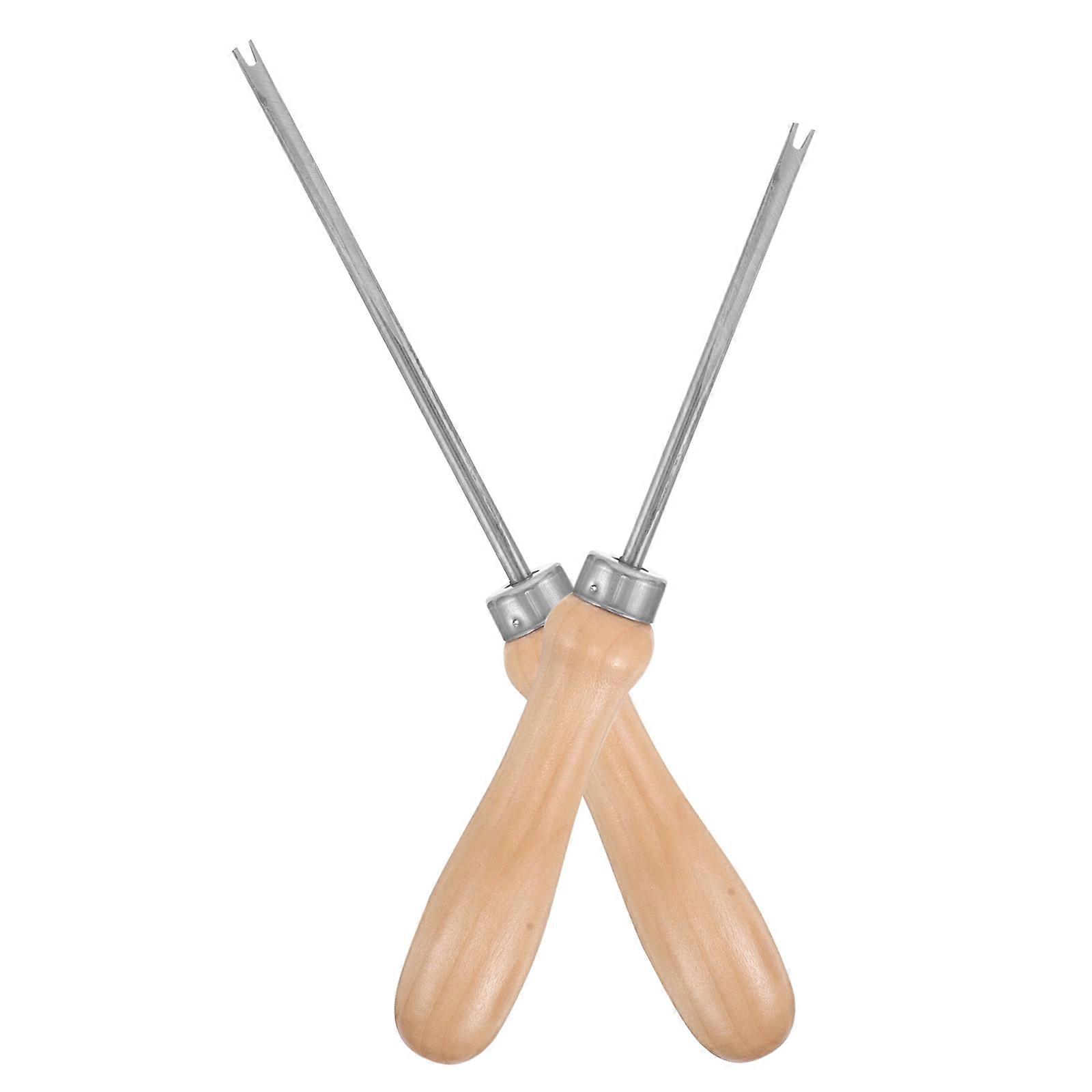 Wooden Cotton Stuffing Tool 2Pcs Light Yellow with for Toy Stuffing