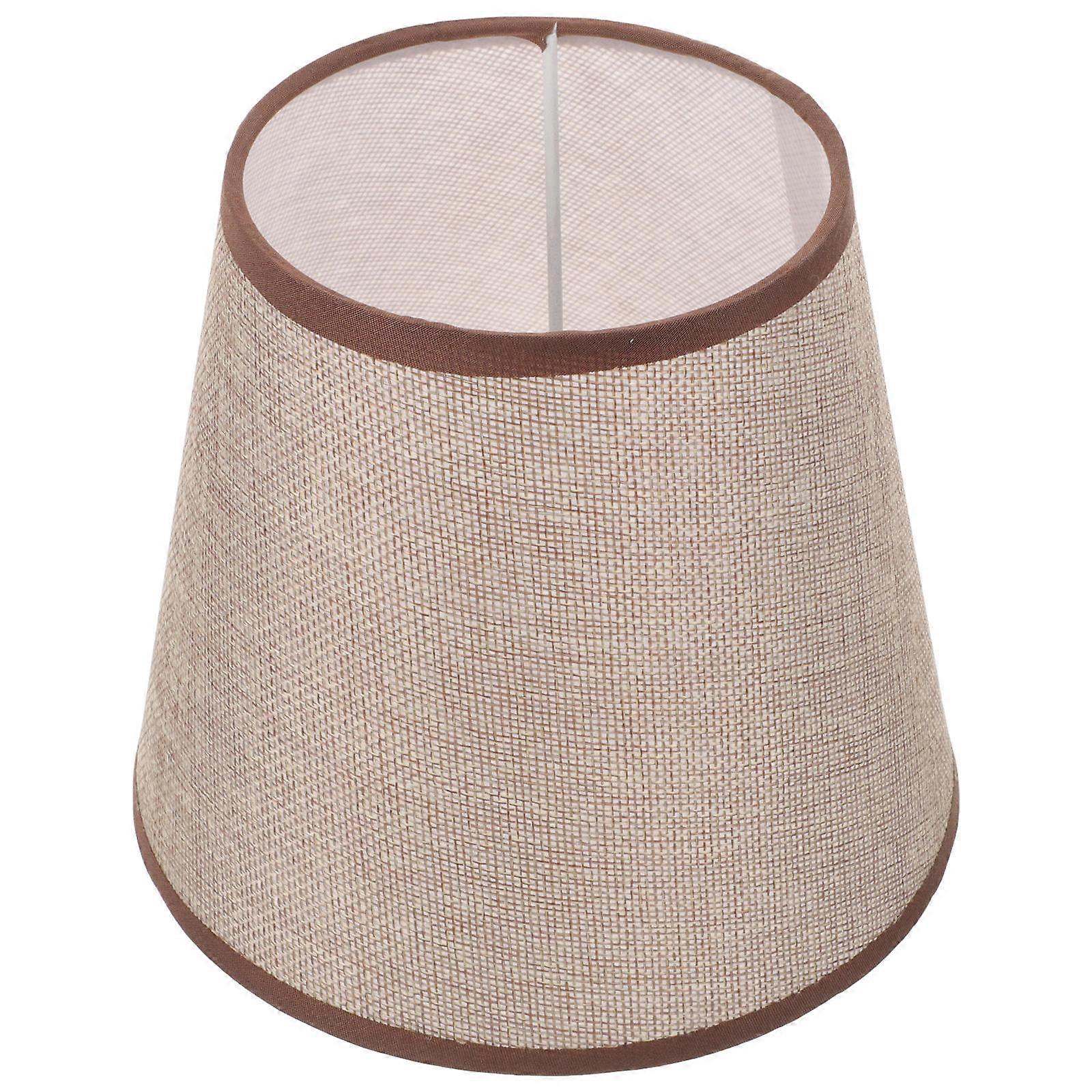Light Brown Cloth Lampshade Replacement for Table Lamp E27 Bedside Use