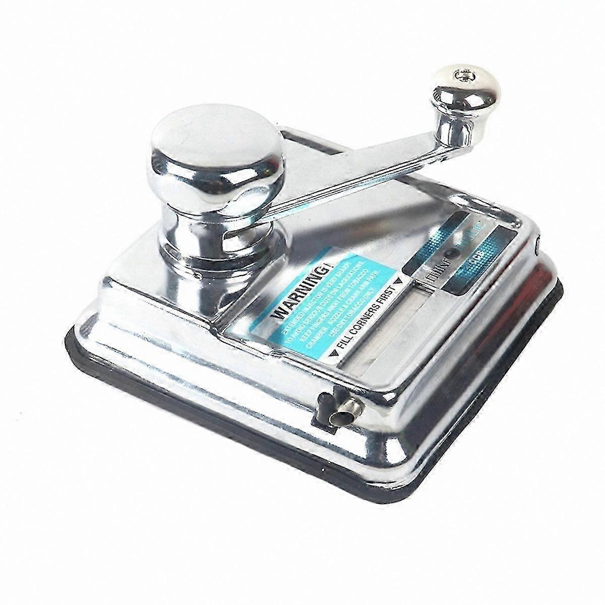 Square Manual Cigarette Roller with Hand-Crank, Durable Metal Rolling Tool for Easy Cigarette Making