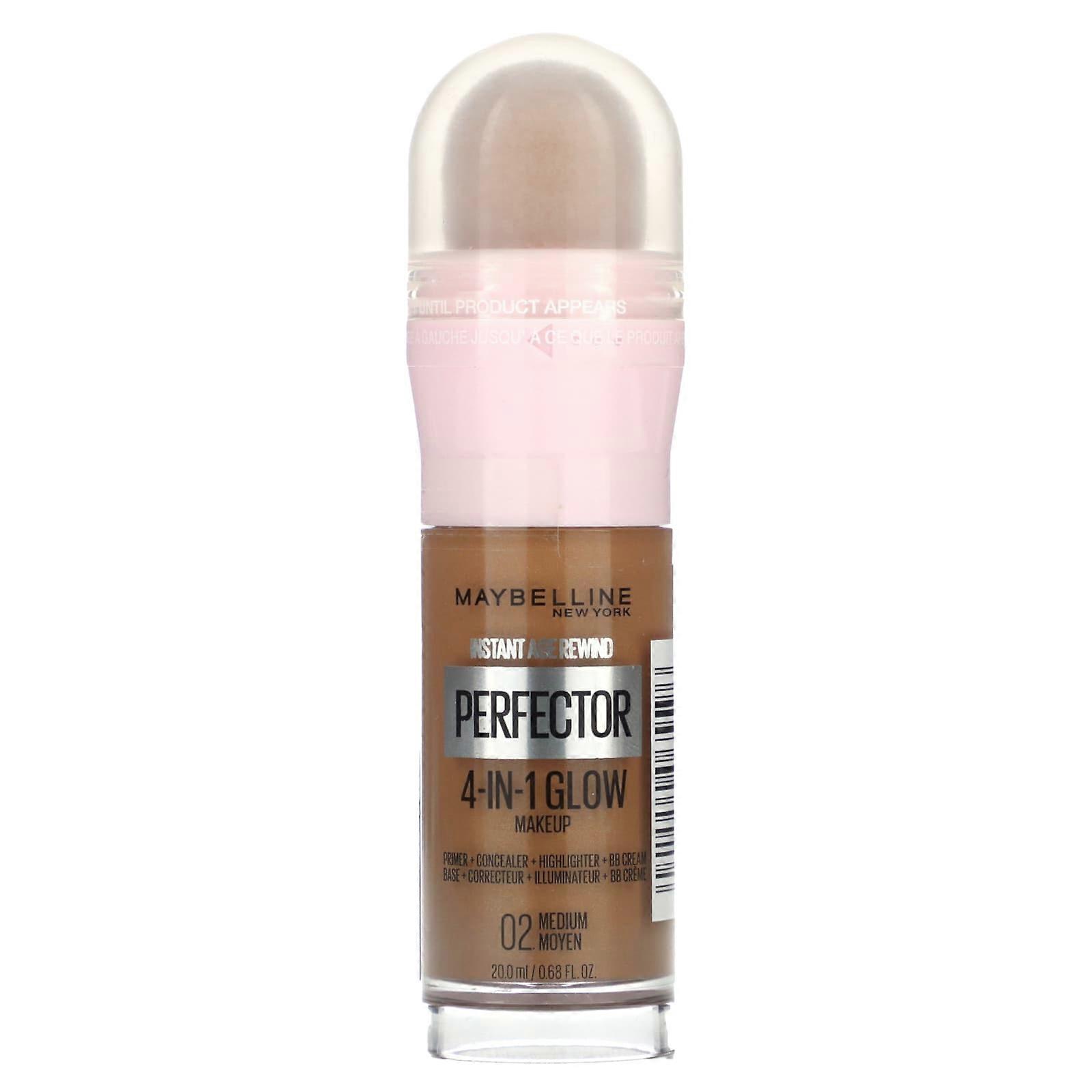 Instant Age Rewind, Perfector 4-in-1 Glow Makeup, 02 Medium, 0.68 fl oz (20 ml)
