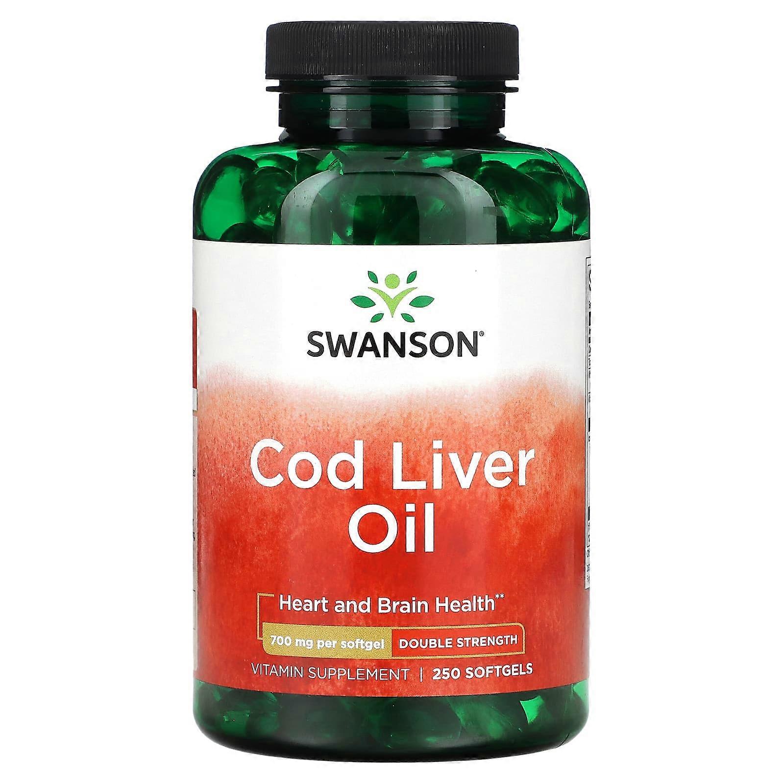 Cod Liver Oil, Double Strength , 700 mg , 250 Softgels
