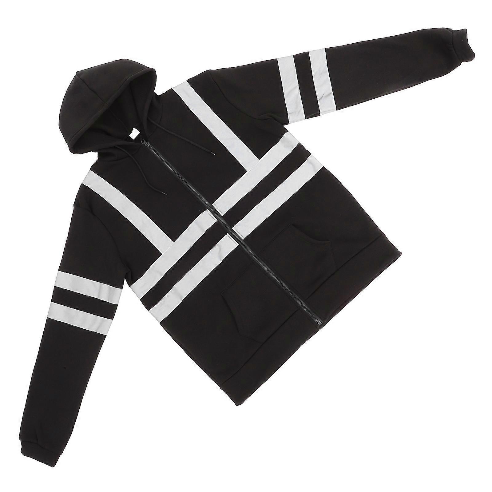 Reflective Hoodie High Visibility Safety Sweatshirt for Men Designed for Work Xl