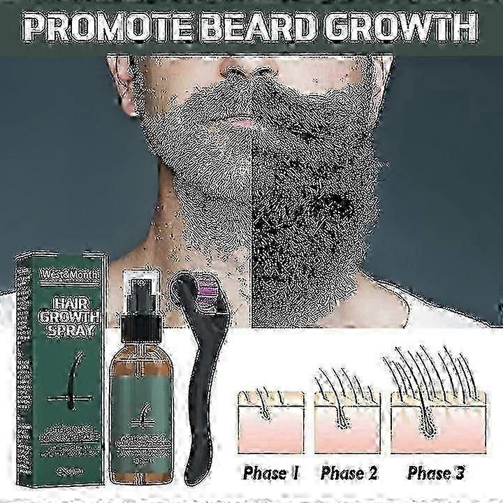 Professional 30ml Beard Enhancement Set with Derma Roller and Serum for Britain