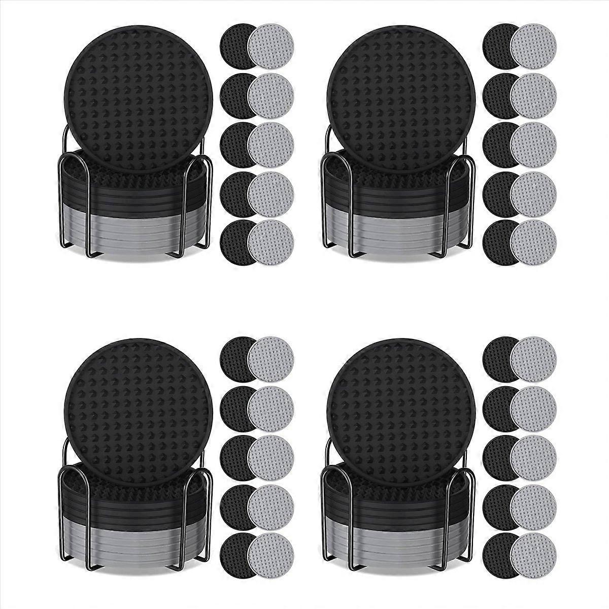 10 Pack Coasters for Drinks Silicone Coaster with Holder