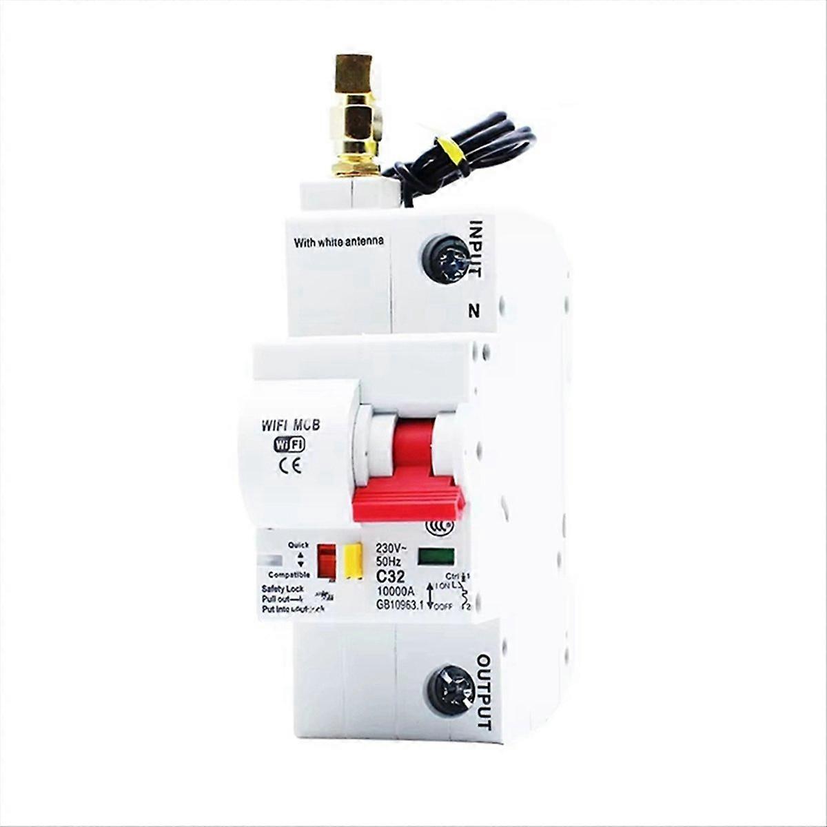 WiFi Circuit Switch Smart Breaker 25A 1P Remote Control Timing Switch Delay Automatic Lock Intelligent Recloser