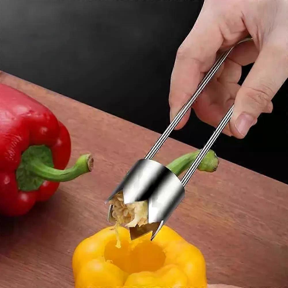 Stainless Steel Fruit & Vegetable Corer Tool Kitchen Seed Pitter Remover with Sharp Blade Easy Clean