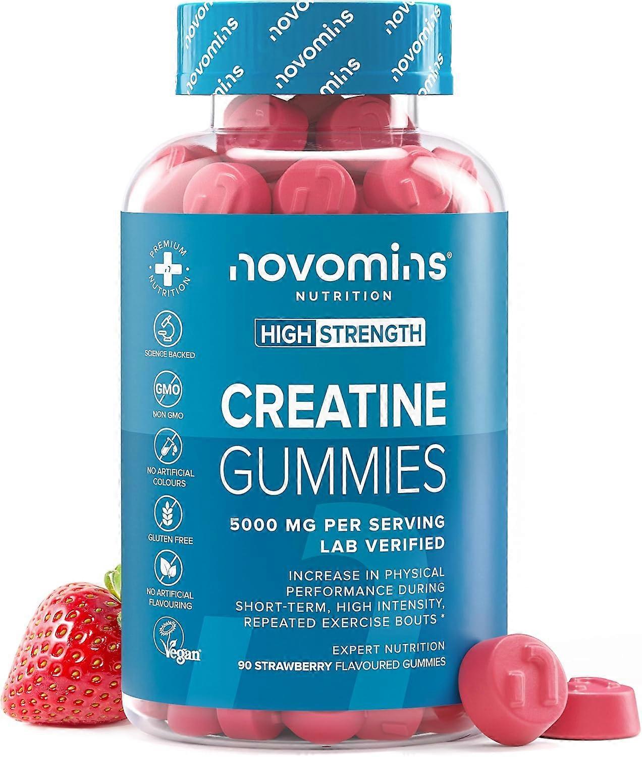 Novomins Strawberry Flavoured Creatine 90 Gummies