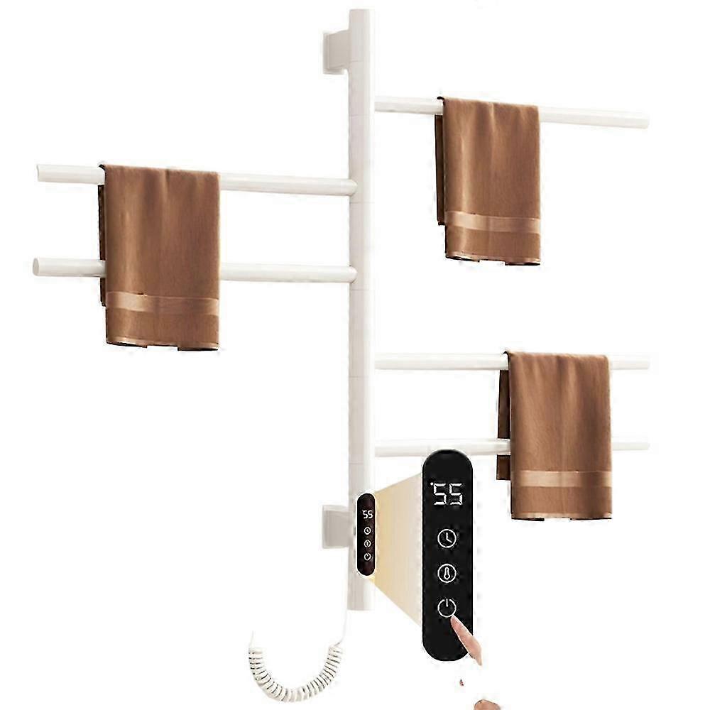 Premium Rotatable Electric Towel Rack with Smart Temperature Control for Bathroom & Kitchen Use, EU Plug G63 Drying Storage Rack