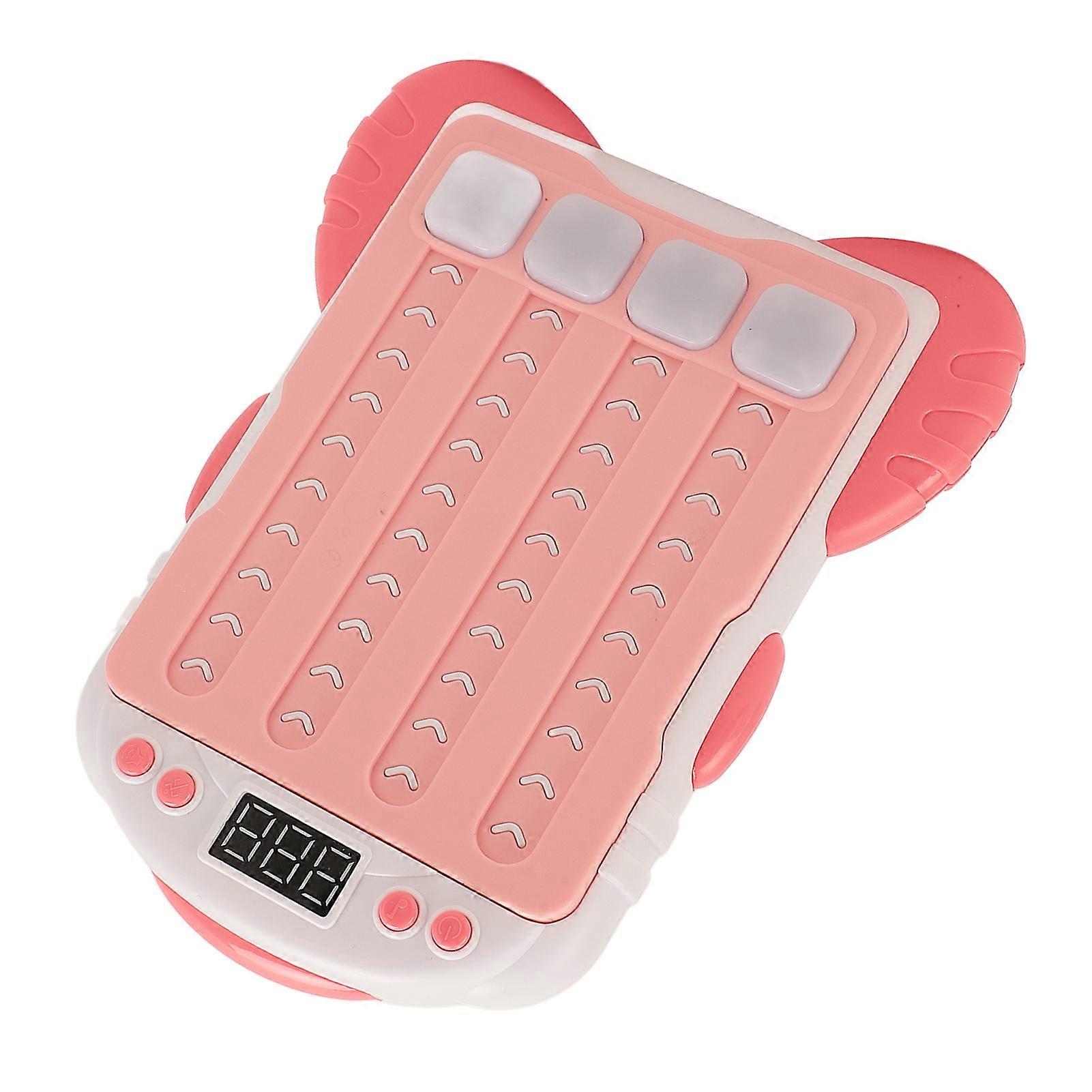 Rhythm Game Machine Rhythm Puzzle Game Console Stress Relief Attention Cognitive Training Toy for Kids Pink 