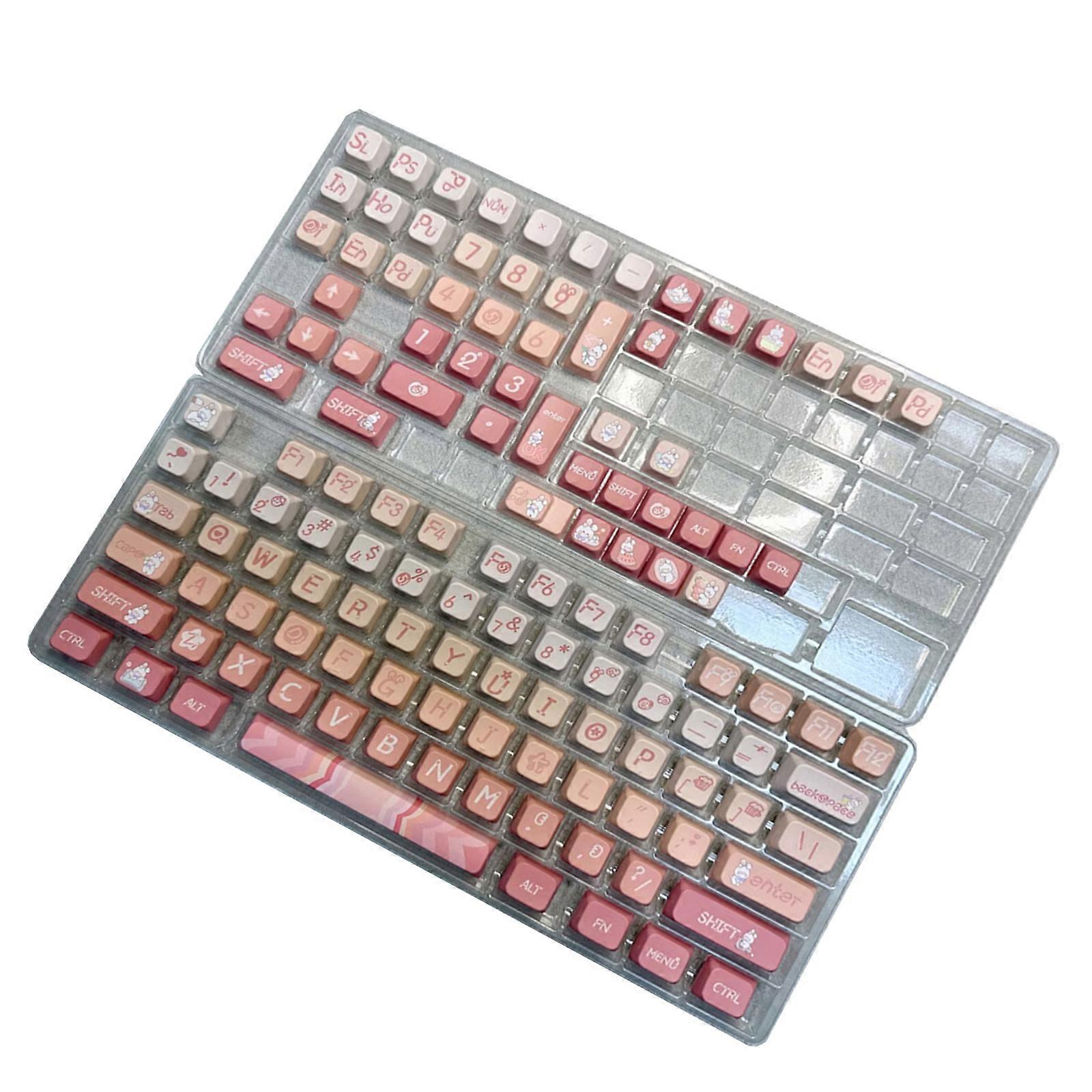 126Keys/Set MDA Profile Sakuras  Keycaps PBT Dye Sublimation Keycaps for Mechanical Keyboards Multicolor