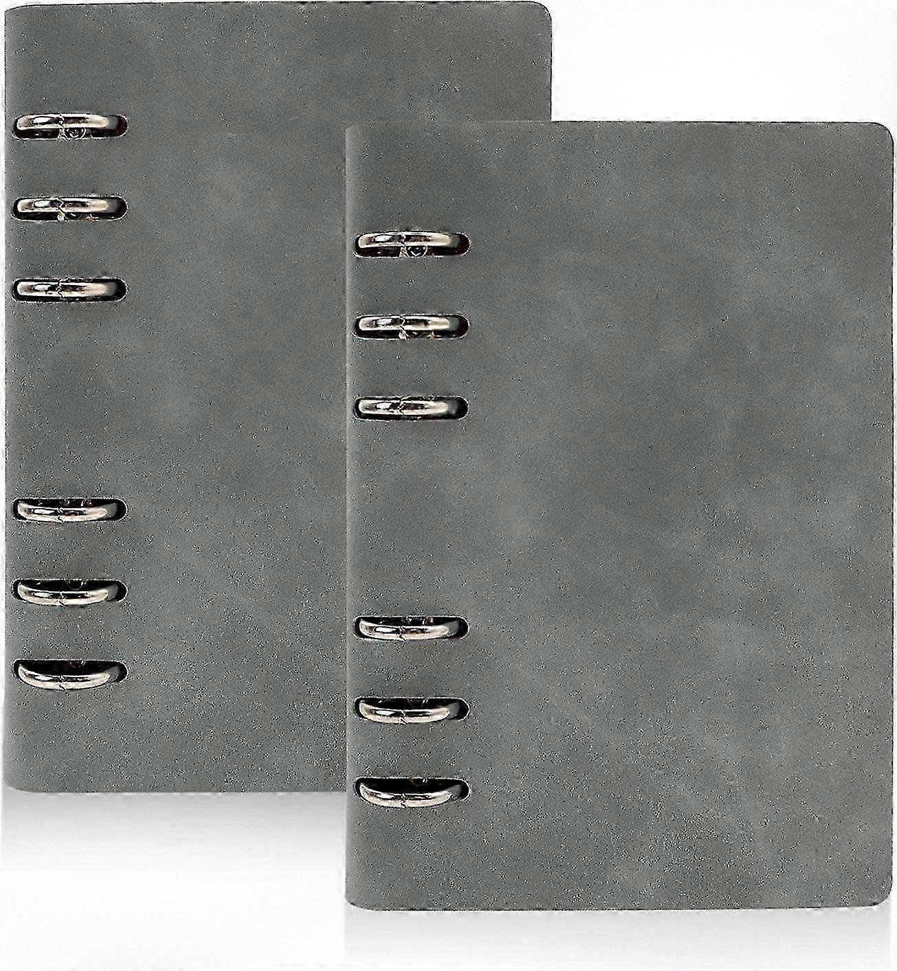 A6 Synthetic Leather Notebook Binder with 6 Rings - Financial Planner Cover & Organizer Wallet for Notes