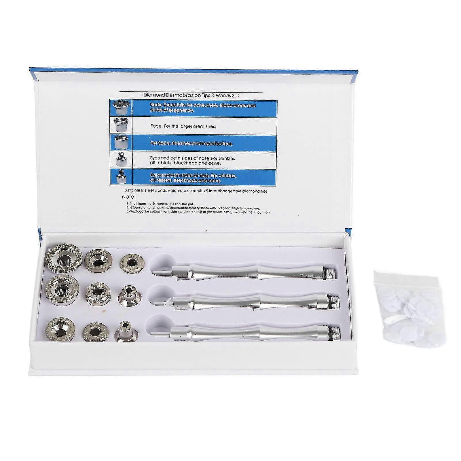 Facial microdermabrasion replacement tips for professional skincare set