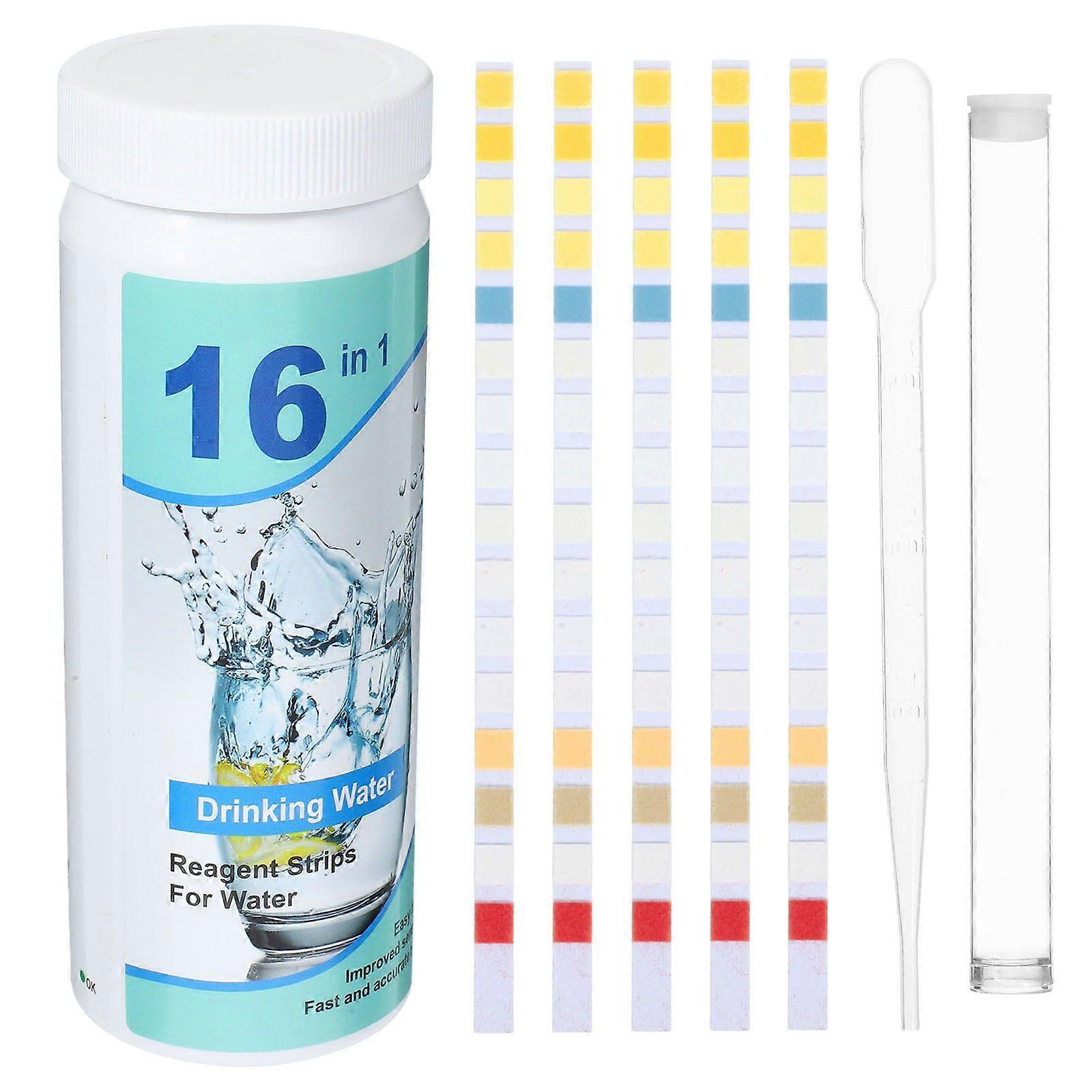 100pcs Trinkwasser Teststreifen Wasserqualität Teststreifen 16-in-1 Wasserteststreifen