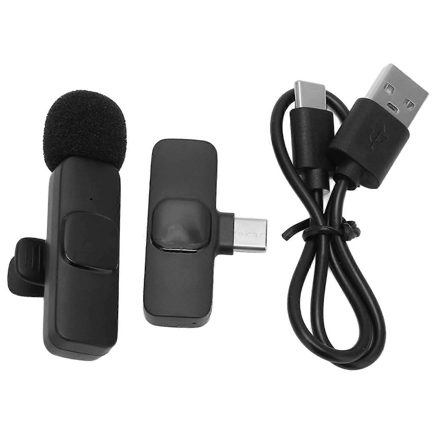 Wireless Lavalier Microphone Bluetooth Mini Lavalier Lapel Mic for Recording Live Stream Vlog