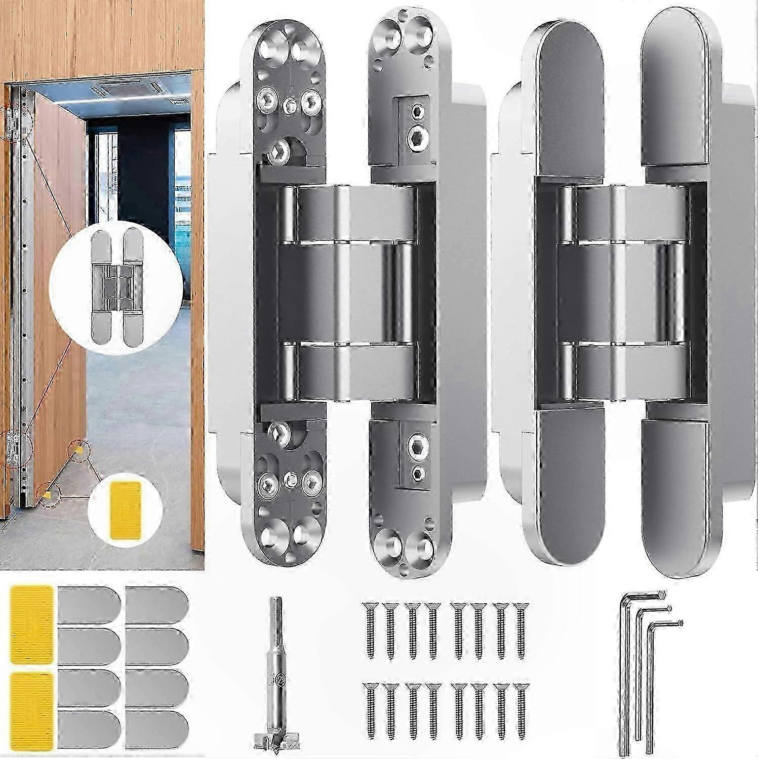 2025  Design 7" Concealed Door Hinge for Silent 180-Degree Swing/Internal Pivot Hardware SZRH