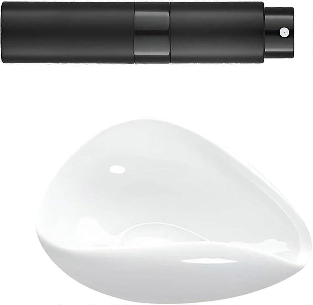 AURA Professional Coffee Bean Dosing Cup,Ceramic Dosing Tray ,With Spray Bottle, Suitable for Consistent Brewing, White