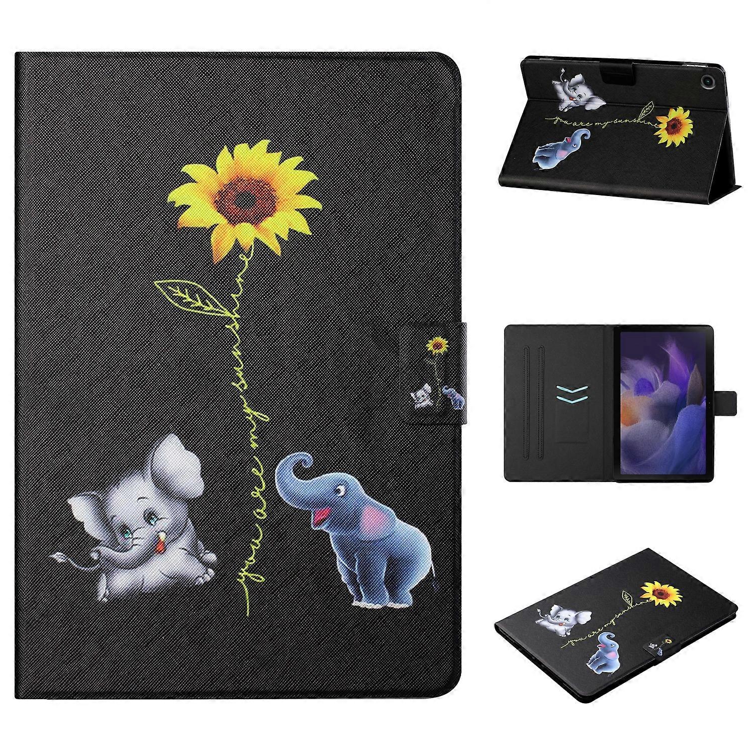Colored Drawing Horizontal Flip PU Tablet Case with Sleep / Wake-up Function