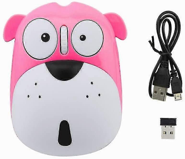 2.4ghz Wireless Mouse Cute Animal Dog Shape Wireless Mouse Mini Rechargeable Optical Mouse Puppy Cartoon Computer Mouse 3 Buttons For Desktop Pc Lapto