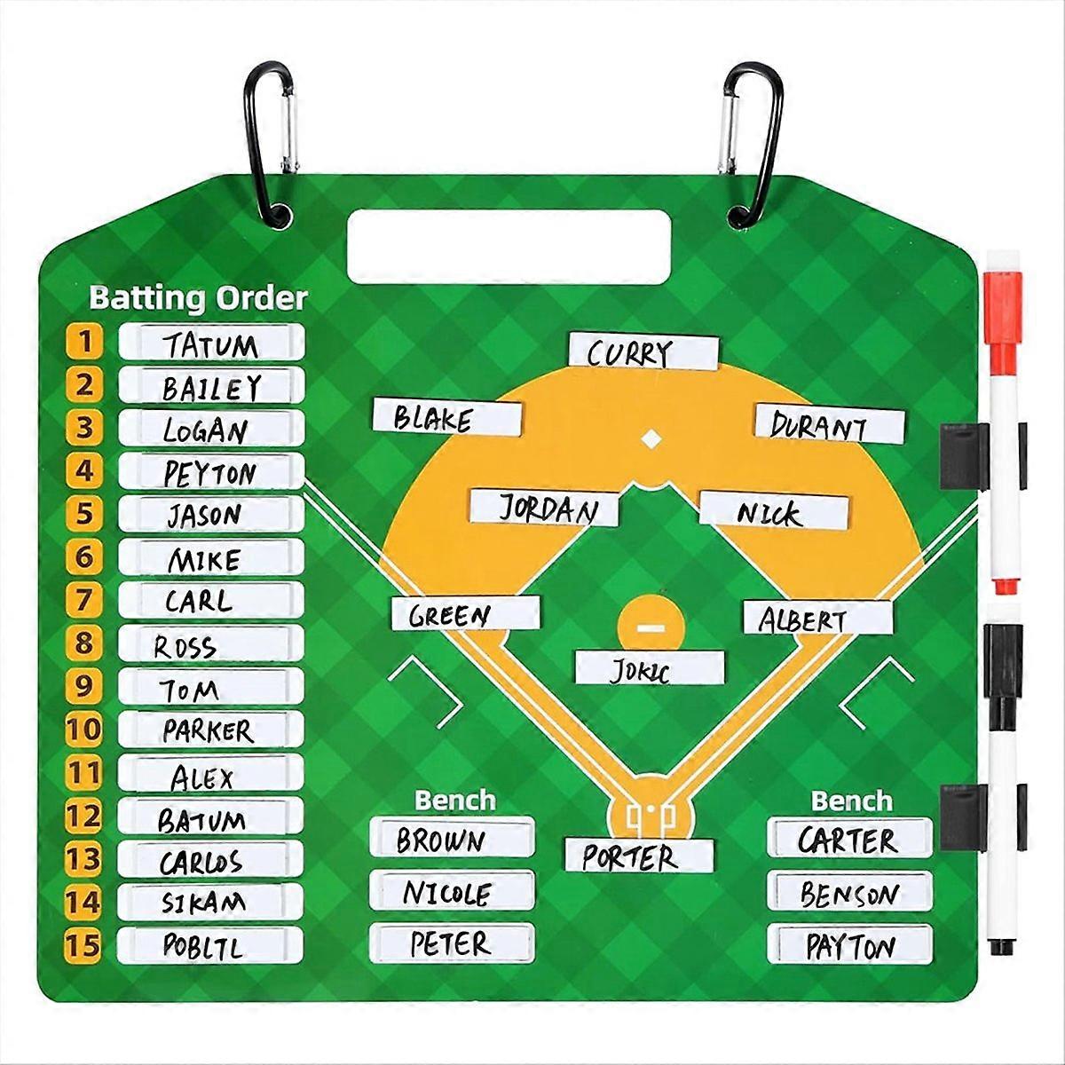 Magnetic Baseball Lineup Board, Dry EraseCoach Lineup Board, Reusable Softball Lineup Board for Base