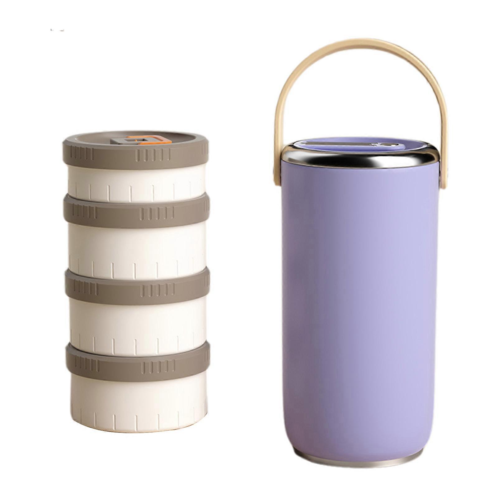 Multiple Tiers Stackable Lunch Jar Portable Leak Proof Bentos Box Stainless Steel Vacuums Insulated Food Container Multicolor