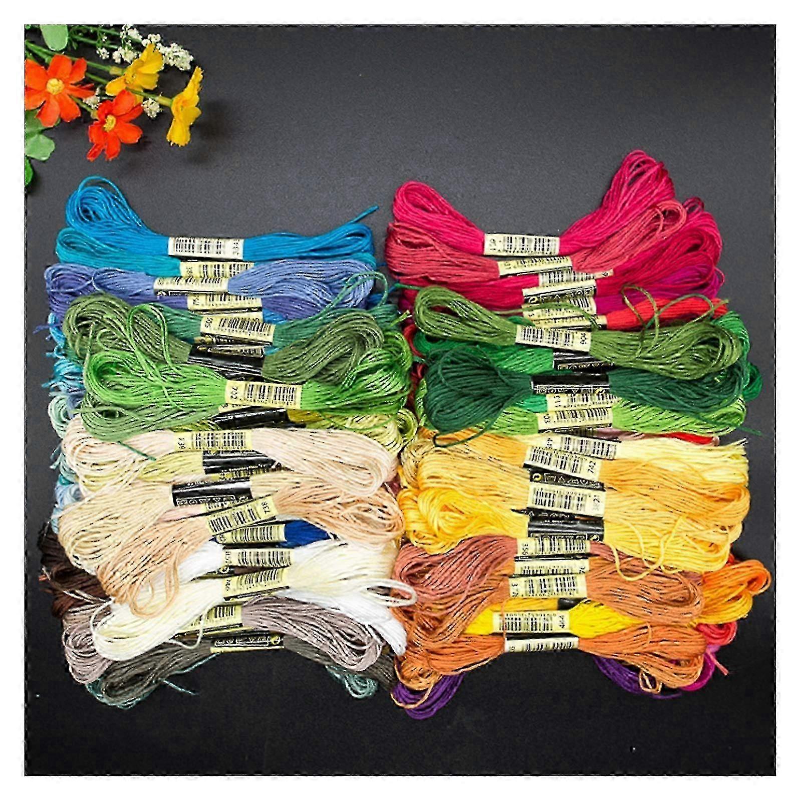 Embroidery thread 2 pieces 24 // 36/50 colors DIY silk line branch threads (Color: 36 random color)