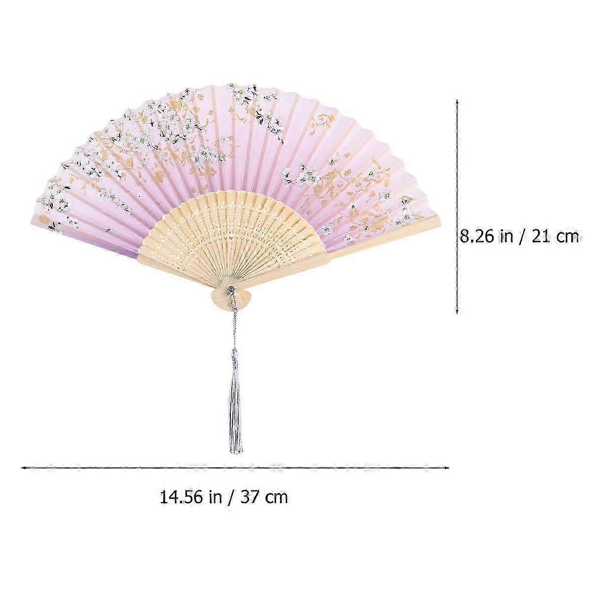 Folding Fan Craft Japanese Style Fan for Performance Use 2Pcs
