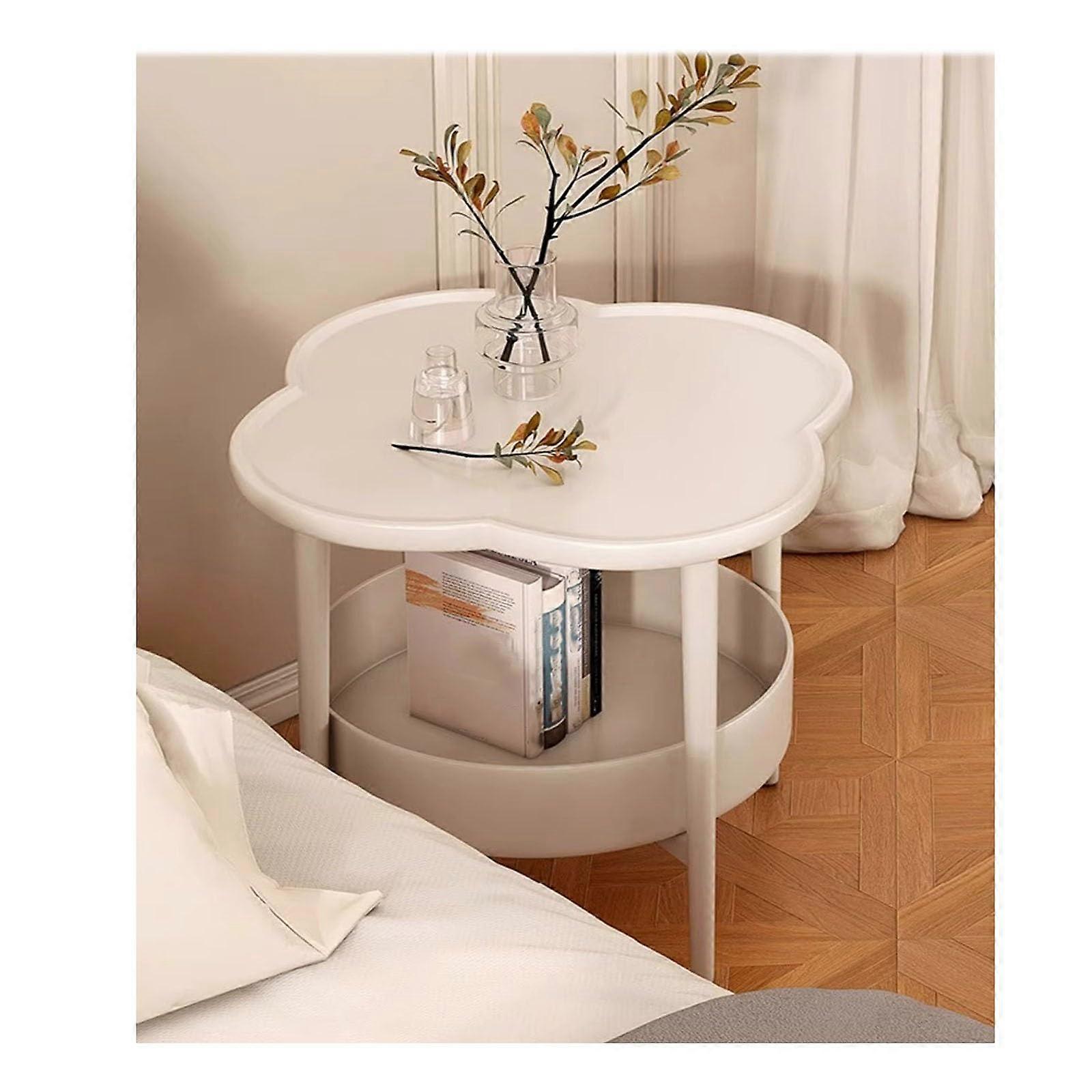 Sofa Side Table with Storage Shelf, Small Coffee Table for Living Room or Bedside Use, Black